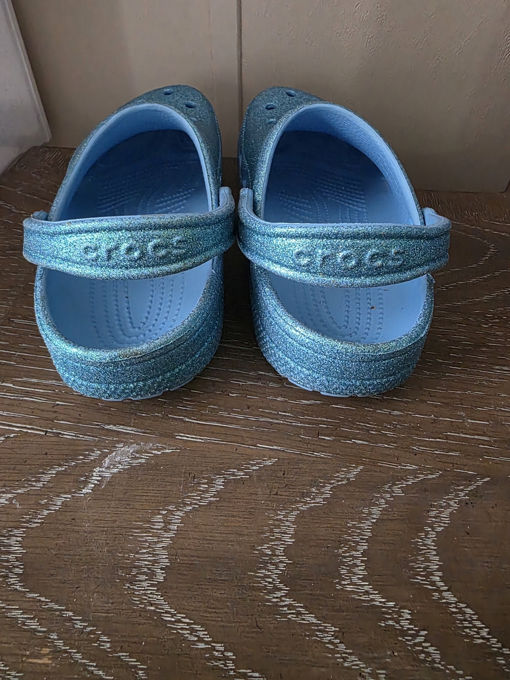 CROCS Sparkle/ Glitter Aqua Blue View 6